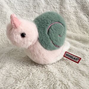 Douglas Cuddle Toys Small Shelly Snail Pink Green Plush 5” Stuffed Animal Bug